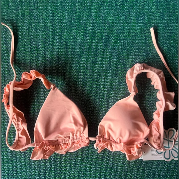 Shop Hopes Pink Ruffle High Waist Bikini Large Bottom/Medium Top - Picture 6 of 11